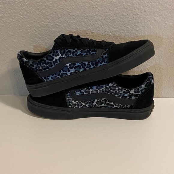 Vans Black and Blue Leopard Print Sneakers - Picture 3 of 12
